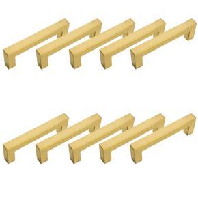 10Pack Cabinet Pulls Gold Cabinet Pulls,Gold Pulls Hardware Brushed Brass Pulls Square Satin Brass Cabinet
