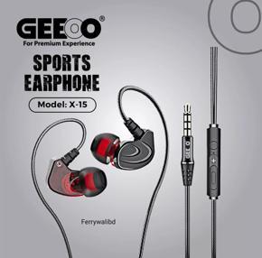 1 PCS GEEOO X15 x-15 Strong Bass Metal In-Ear Headphone with Pouch & Clip  WITH bag and holder Super Bass Earphone MICROPHONE Neckband Earphoneb ferrywalibd HiFi Earphone Stereo Headset Best Bluetooth