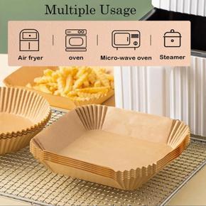 100 Pcs 6.3 Inch Air Fryer Liner Wood Pulp Paper Wood Pulp Paper