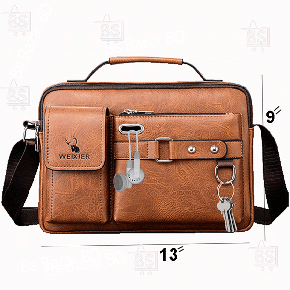 Men's PU Leather Shoulder Bag Fashion Male Real Cowhide Messenger Crossbody Bag Men Business Travel Handbag Boy Phone Bag