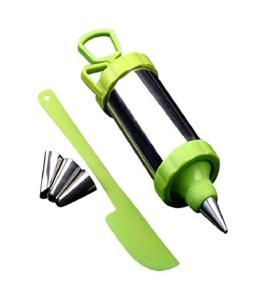 Cake Decorating Mould Tools Milker Pastry Pen Set - Green and Silver