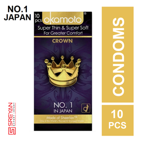 Okamoto Crown Super Thin and Soft Condoms - 10Pcs Pack(Japan)