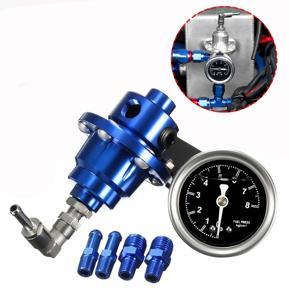 Universal Car Fuel Pressure Regulator Adjustable Pressure Reducer with Liquid Filled Pressure Gauge