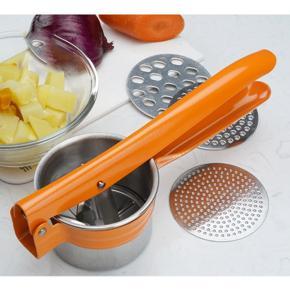 Stainless Steel Potato Ricer Masher with 3 Interchangeable Discs for Fine, Medium, and Coarse, Easy to Use for Potato