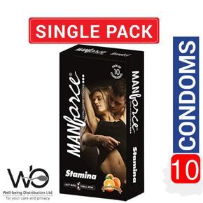 Manforce Extra Dotted Stamina Condoms Orange Flavoured- 10pcs Pack