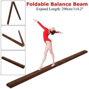 9.5' Folding Gymnastics Floor Balance Beam Skill Performance Training Equipment - Brown