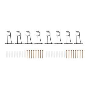 ARELENE Curtain Rod Bracket, Curtain Rod Holders Brackets Black 8 Pack Heavy Duty Curtain Rod Hooks for Drapes Black