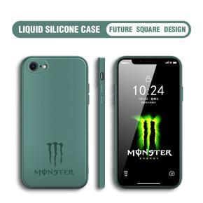 Hontinga for iPhone 8 Case Fashion Monster Energy Silicone Square Edge Phone Cases Full Cover Camera Shockproof Protection Rubber Case