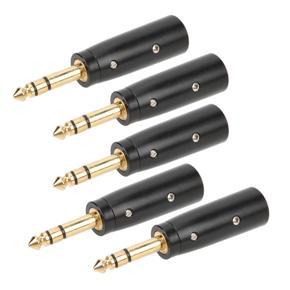 5Pcs Adapte Metal 6.35mm Stereo Male Microphone Accessory For Interface