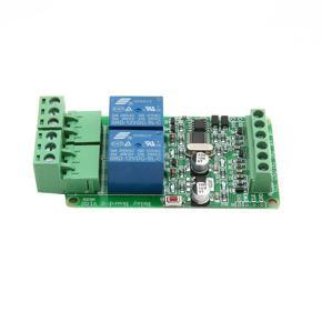 Modbus RTU 2 Channel 12V Relay Output Board Module Switch Input RS485 / TTL - Green