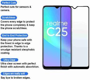 9H Full Glue Tempered Glass Screen Protector For Realme C25/Realme C25s/Realme C12/Realme C15/Narzo 20