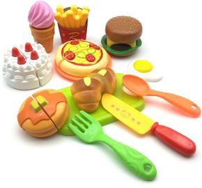 Fast Food of Premium Quality Cutting Play Set Kids Educational Toys 13pcs Plastic Children Kids