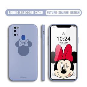 Hontinga for Samsung Galaxy M31 Case Cartoon Mouse Phone Case Soft Square Edge Silicone Cases Full Lens Cover Shockproof Protection Cover