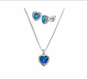 Titanic Ocean Heart Shape Necklace Set