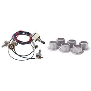 BRADOO- Guitar Tuner Conversion Bushings Adapter Ferrules Nickel Plating & Lp Electric Guitar Pickups Wiring Harness Kit