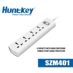 Huntkey SZM401 One Switch Surge Protection Power Strip with Four Socket - White