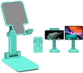 [LazChoice]Essager Desk Mobile Phone Holder Stand For iPhone 12 11 iPad Adjustable Metal Desktop Tablet Holder Universal Table Cell Phone Stand-GREEN