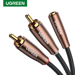 UGREEN RCA Cable 3.5mm Female to 2 RCA Male Stereo Audio Adapter Hi-Fi Sound RCA Y Splitter Aux Cord
