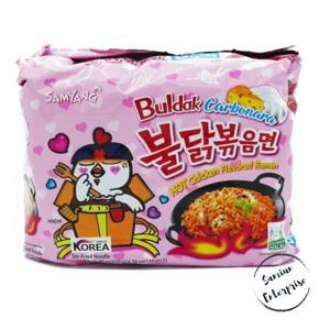 Buldak Carbonara Hot Chicken Flavor Ramen Noodles 5Ps X 140gm - 700gm -Korea