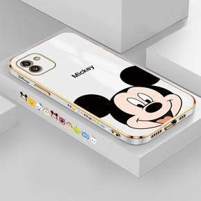 Hontinga for Samsung Galaxy A03 Back Cover Luxury 6D Plating Cartoon Cute Mouse Side Pattern Case Soft Silicone Square Phone Cases