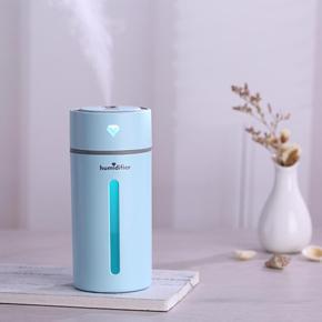 Diamond Cup Ultrasonic Humidifier Air Purifier with LED Lights 250ML Mini USB Nebulizer Car Aroma Diffuser Mist Maker