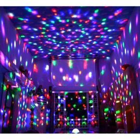 LED DJ Disco Moving Ball Light - White, RGB Crystal Ball Auto Rotating LED Stage Light Bulb