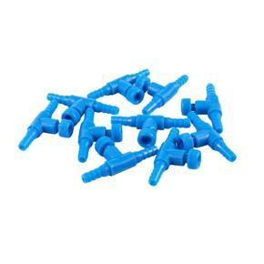 10 Pieces Plastic Aquarium Fish Tank 2 Way Air Pump Control Valves, Blue