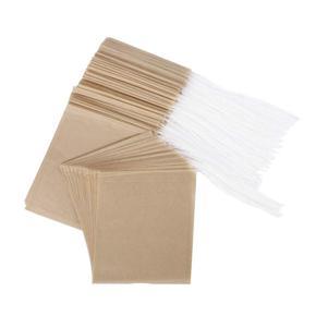 300PCS Tea Filter Bags, Disposable Paper Tea Bag with Drawstring Safe Strong Penetration Unbleached Paper for Loose Leaf Tea and Coffee