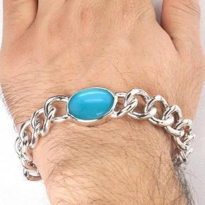 Stainless Steel & Blue Ston  Salman Khan Bracelet for Men