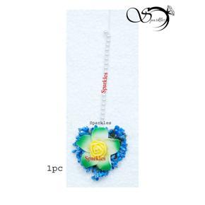 Blue Color Artificia Kathgolapl Flower Tikli Jewellery -1pc