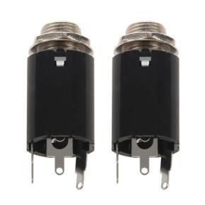 2Pc Black Guitar Endpin Jack 6.35 Input for Any Guitar Eq Pickup Output Guitar Parts & Accessories