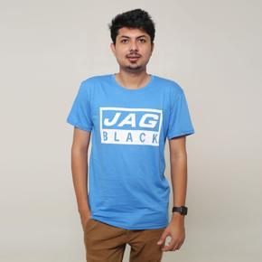 Jag Black Half Sleeve Sky Blue Color Men's TShirt