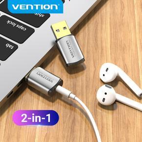 Vention Sound Card USB To Jack 3.5mm 2 in 1 usb audio adapter interface external sound card Headset Headphone USB Soundcard For PC PS4