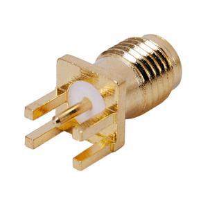 XHHDQES 20X Connector SMA Female Jack Solder Edge 1.6mm PCB Clip Mount Straight 5.08mm Gold