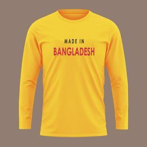 Made in BD Yellow long Sleeve T-Shirt For Men