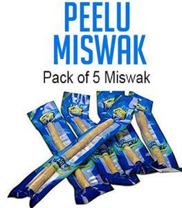 Peelu Miswak 5 pcs of bundle Vacuum Packed Natural Toothbrush 7 inch Approx | Pilu Miswak