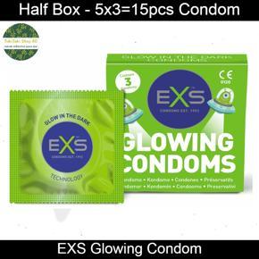 EXS Condom - Glowing In The Dark Condom - Half Box (5 Pack Contains 15pcs Condom)