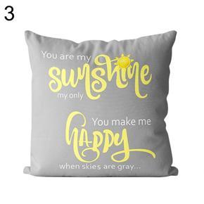 Sunshine Flower Happy Pillow Case Cushion Cover Sofa Bed Car Cafe Office Decor