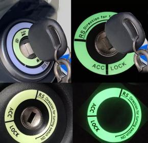 Car Ignition Switch Cover Luminous Key Ring Hole Cover Sticker