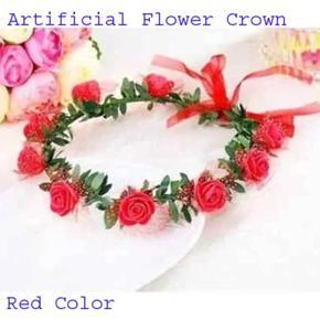 Artificial Flower Crown Red Color 1 pc