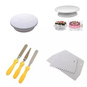 turn table+3 Pieces cake knfe set+3 Pcs Scrapper