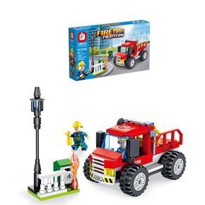 Water Spray Fire Truck Toy Assemble Creative Toys Fire Truck Building Block Decoration Assembled Building Block Toys