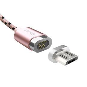 Insnap Series Magnetic Adsorption Nylon Braided Wire Micro USB Cable 1m 3.3ft - Rose Gold