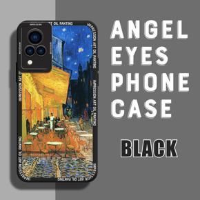 Hontinga for Vivo V21 4G/5G Back Cover Oil Painting Fashion Case Camera Protection Soft Silicone TPU Phone Cases