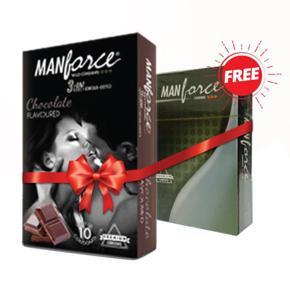 Manforce Condoms Chocolate Flavoured Buy 1 Packet 10 pcs Get 1 Packet Premium 3 pcs Condom Free