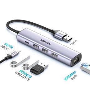UGREEN USB Ethernet Adapter Gigabit 1000Mbps 3 Ports USB 3.0 HUB for Laptop PC Xiaomi Mi Box Computer Network Card Ethernet Adapter