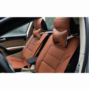 2 pcs Car Seat Pillow Neck Support Travel Pillow Breathable Car Head Neck Rest Cushion Headrest Auto Car Safety Pillow brown