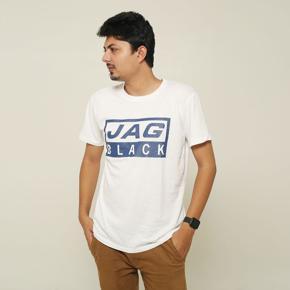 Jag Black Half Sleeve White Color Men's TShirt