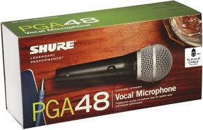 Shure PGA48-LC Cardioid Dynamic Vocal Microphone with No Cable