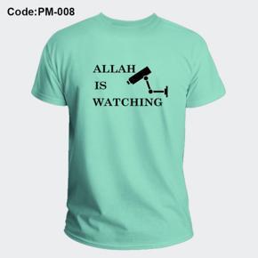 Allah Is Watching Pest Half Sleeve T-Shirt For Men